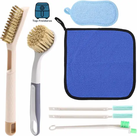 Kit de limpieza de 7 piezas para freidora de aire con cepillos y toalla