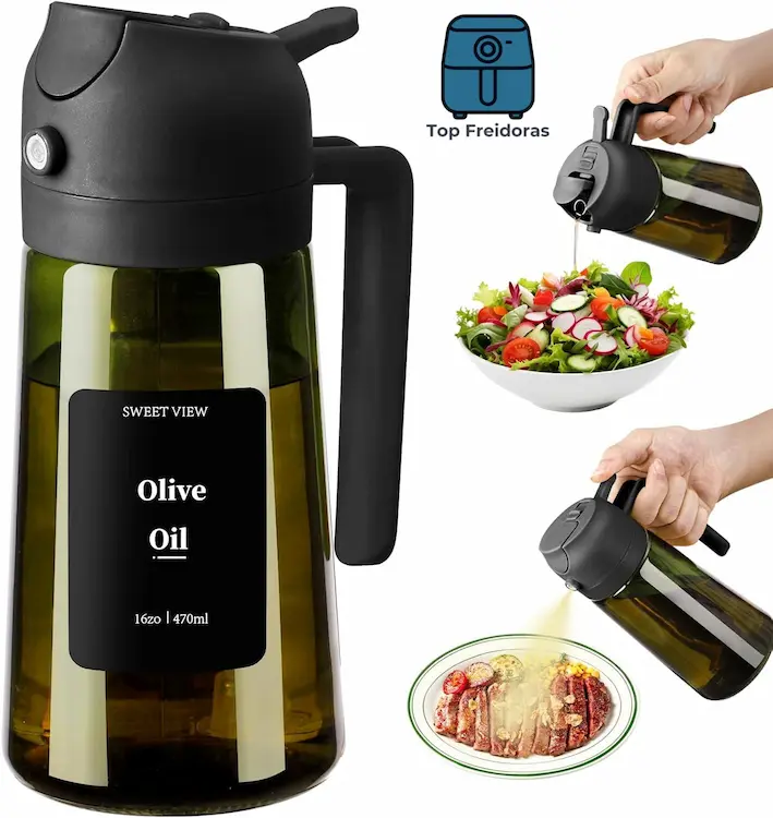 Aceitera y pulverizador de vidrio Sweet View de 470 ml